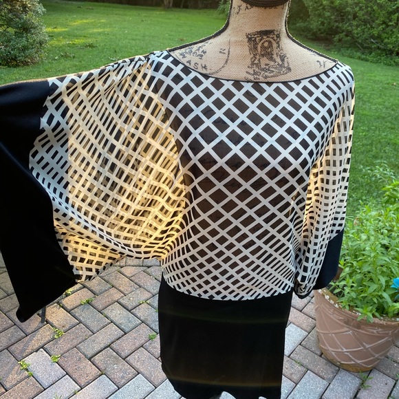 Absolutely gorgeous black and white sheer top size M - Picture 2 of 7